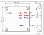 450/520/640nm(RGB)波長(zhǎng)拉錐型波分復(fù)用器